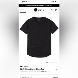 NWOT Cuts Clothing AO Curve Hem V-neck XL